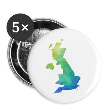 Karte UK - Buttons klein 25 mm (5er Pack) - Weiß - Vorne