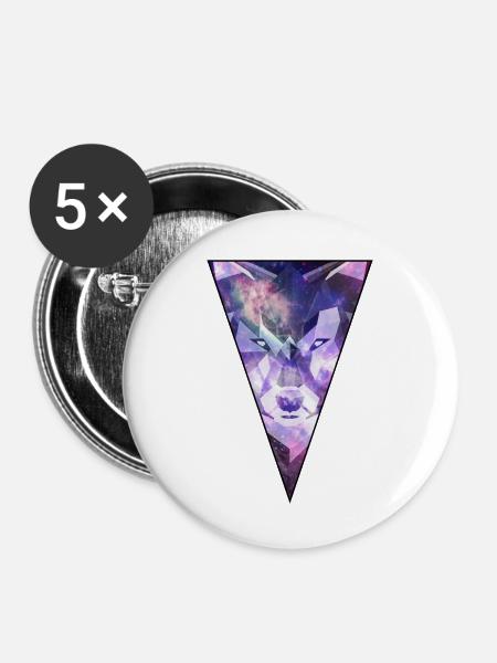 Space Wolf - Buttons klein 25 mm (5er Pack) - Weiß