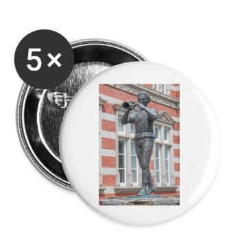 Rattenfängerstatue (Pied Piper) Brunnen in Hameln - Buttons klein 25 mm (5er Pack) - Weiß - Vorne