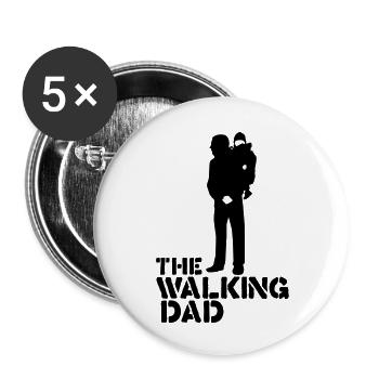 the walking dad - Buttons small 1''/25 mm (5-pack) - white - Front