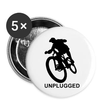 Unplugged - Buttons klein 25 mm (5er Pack) - Weiß - Vorne