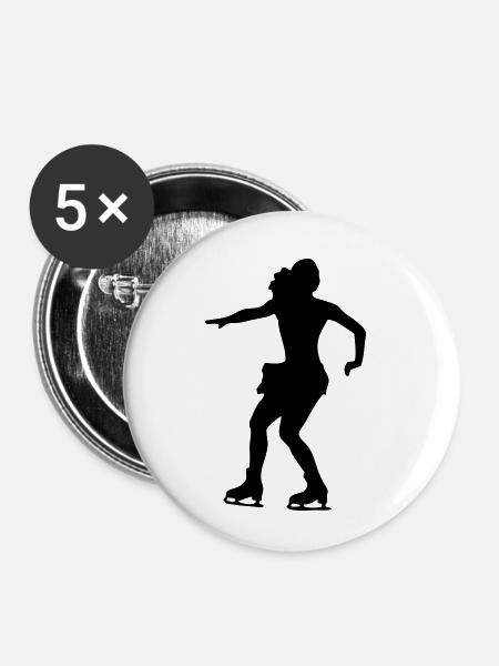 Eiskunstlauf - Figure Skating - Buttons klein 25 mm (5er Pack) - Weiß