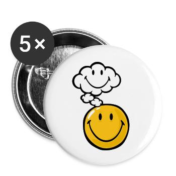 Smiley Thought - Buttons small 1''/25 mm (5-pack) - white - Front
