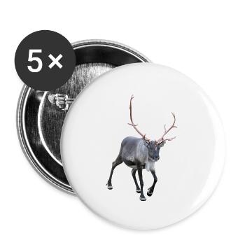 renne - Lot de 5 petits badges (25 mm) - blanc - Devant