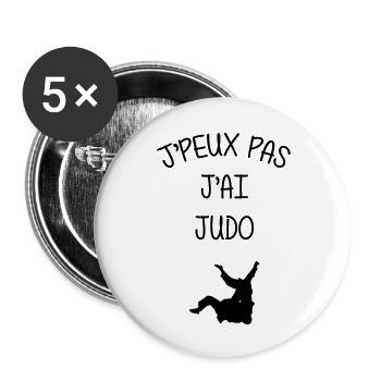 Judo / Judoka / Judokate / Fight / Fighter / Sport - Lot de 5 petits badges (25 mm) - blanc - Devant