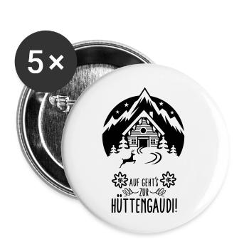 Hüttengaudi - Buttons klein 25 mm (5er Pack) - Weiß - Vorne