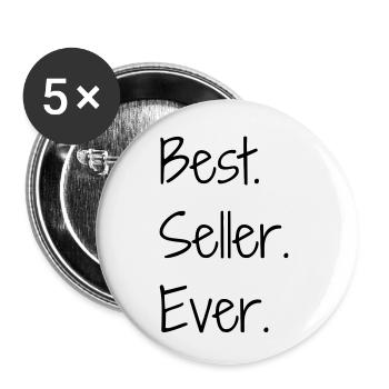 Seller Shop Store Verkäufer Vendeur Vendeuse - Buttons small 1''/25 mm (5-pack) - white - Front