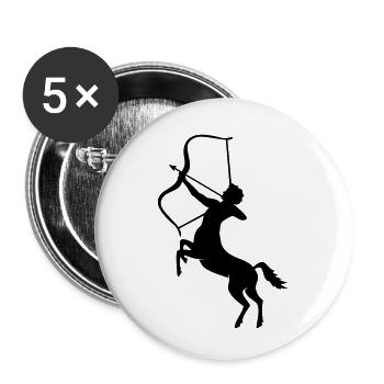 Zentaur Bogenschütze - Buttons klein 25 mm (5er Pack) - Weiß - Vorne