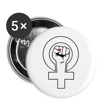Feminist - Feministin - Buttons klein 25 mm (5er Pack) - Weiß - Vorne