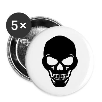 skull_01 - Buttons klein 25 mm (5er Pack) - Weiß - Vorne