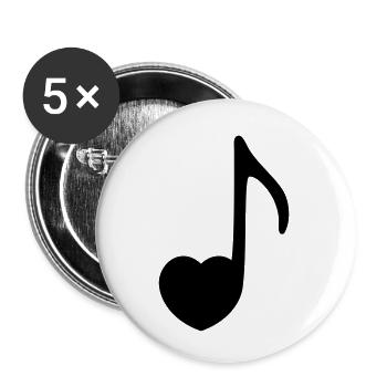 la musique - Lot de 5 petits badges (25 mm) - blanc - Devant