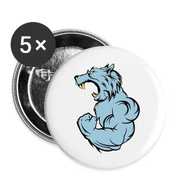 wolf_beast_2 - Buttons klein 25 mm (5er Pack) - Weiß - Vorne