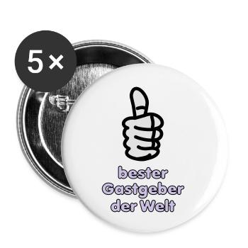 Vektorgrafik bester Gastgeber der Welt - Buttons klein 25 mm (5er Pack) - Weiß - Vorne
