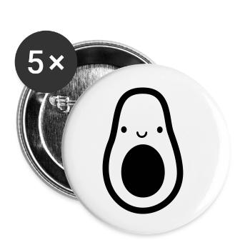 avocat petit doux visage yeux bouche petit niedl - Lot de 5 petits badges (25 mm) - blanc - Devant