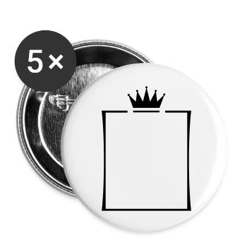 rahmen krone - Buttons klein 25 mm (5er Pack) - Weiß - Vorne