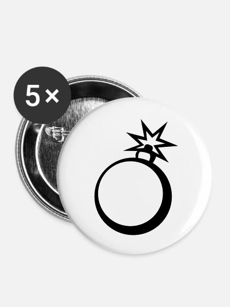 clipart bombe zuender - Buttons klein 25 mm (5er Pack) - Weiß