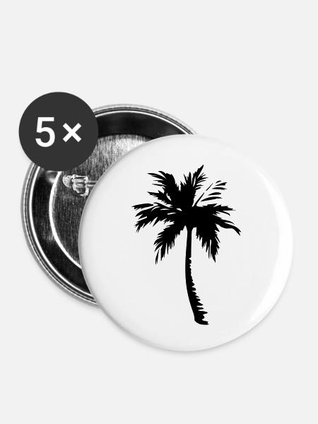 palm tree - Buttons klein 25 mm (5er Pack) - Weiß
