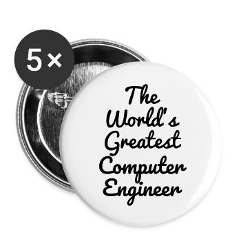 Computer Engineer Informatiker Informaticien - Buttons small 1''/25 mm (5-pack) - white - Front