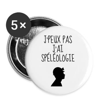 Speläologie / speläologe / Höhle / Hohlraum - Buttons klein 25 mm (5er Pack) - Weiß - Vorne