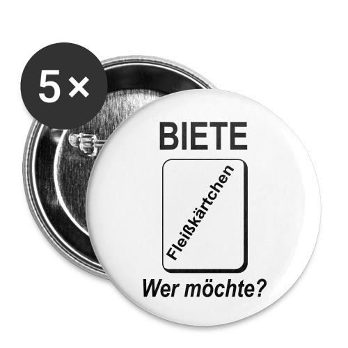 Biete Fleißkärtchen Arbeit Büro Spruch - Buttons klein 25 mm (5er Pack)