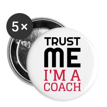 Coach Coaching Trainer Sport Entraineur Team - Buttons small 1''/25 mm (5-pack) - white - Front