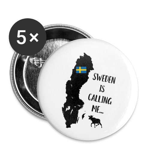Schweden Flagge Karte Elch Spruch - Buttons klein 25 mm (5er Pack)