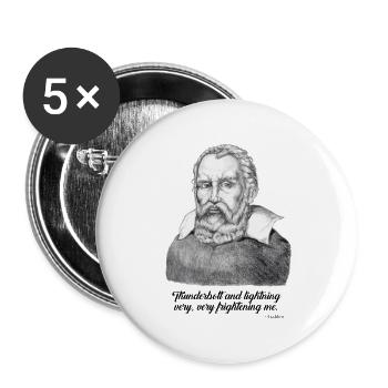 Galileo Quotes - Thunder & Lightning - Science - Buttons klein 25 mm (5er Pack) - Weiß - Vorne