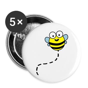 lustige_biene_02 - Buttons small 1''/25 mm (5-pack) - white - Front