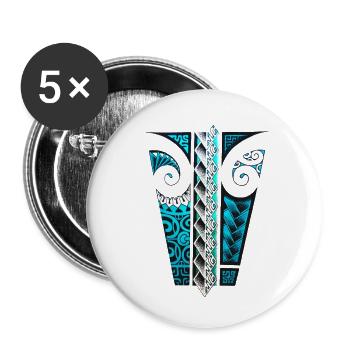 Tattoo art pixels - Lot de 5 petits badges (25 mm) - blanc - Devant