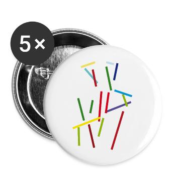 Colors Strokes - Lines Game - Buttons small 1''/25 mm (5-pack) - white - Front