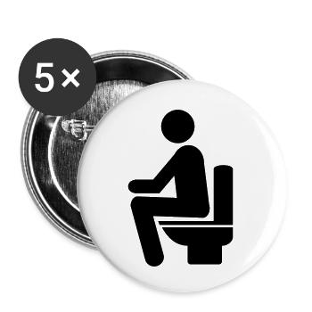 MAN ON TOILET - Buttons small 1''/25 mm (5-pack) - white - Front