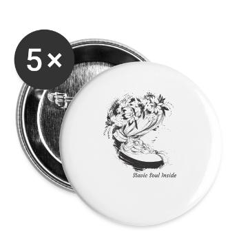 Slavic Girl inspired by Mother Earth Mokosh - Buttons small 1''/25 mm (5-pack) - white - Front