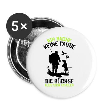 Jagen Hasenjagd Kaninchenjagd Schützenverein - Buttons klein 25 mm (5er Pack) - Weiß - Vorne