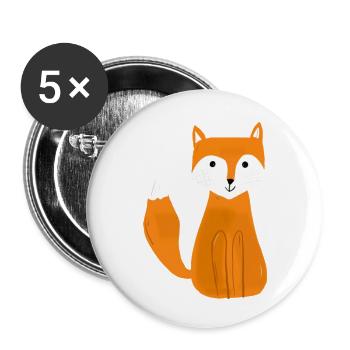 Fox - Buttons small 1''/25 mm (5-pack) - white - Front