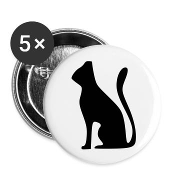 KATZE - Buttons klein 25 mm (5er Pack) - Weiß - Vorne