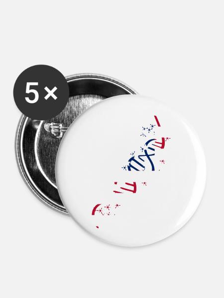 DNA USA - Buttons klein 25 mm (5er Pack) - Weiß