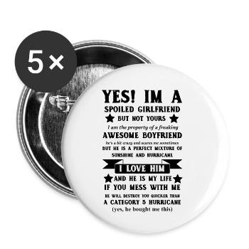 Super petite amie - Lot de 5 petits badges (25 mm) - blanc - Devant