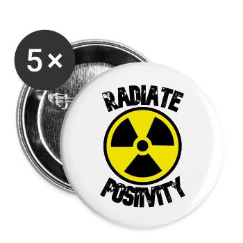 Positivité rayonnée - Lot de 5 petits badges (25 mm) - blanc - Devant