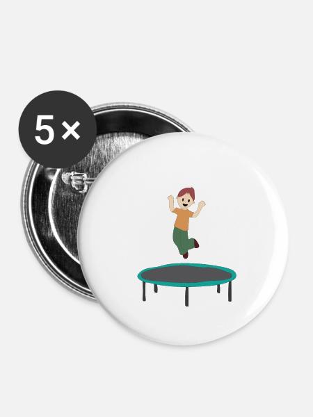 Trampolin - Buttons klein 25 mm (5er Pack) - Weiß
