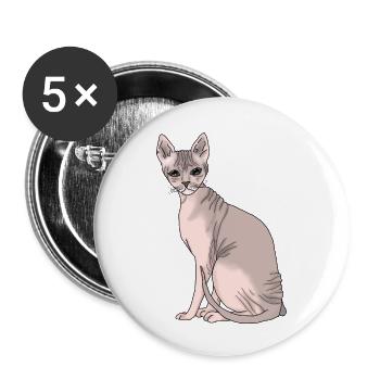 Sphynx - Buttons klein 25 mm (5er Pack) - Weiß - Vorne