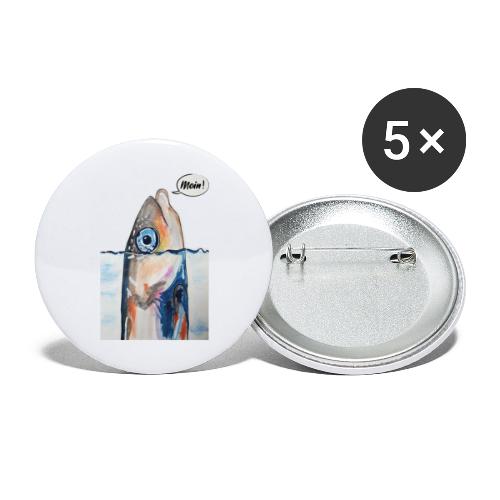 Moin Fisch - Buttons klein 25 mm (5er Pack)