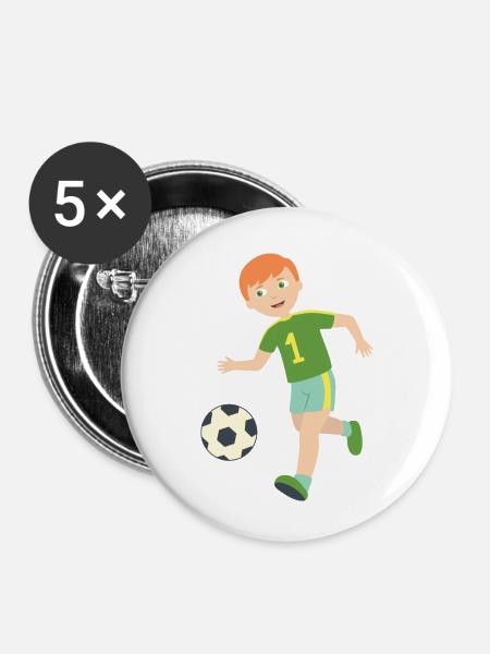 soccer player - Buttons klein 25 mm (5er Pack) - Weiß
