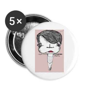 danseur - Lot de 5 petits badges (25 mm) - blanc - Devant