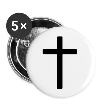 cross - Buttons small 1''/25 mm (5-pack) - white - Front