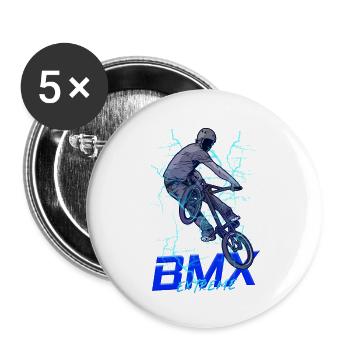Cascade extrême néon BMX - Lot de 5 petits badges (25 mm) - blanc - Devant