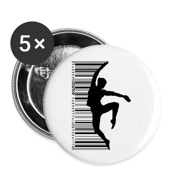 Danseuse au QR Code Style - Lot de 5 petits badges (25 mm) - blanc - Devant