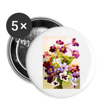 Violets - Buttons small 1''/25 mm (5-pack) - white - Front