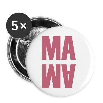 Mama | Mutter | Muttertag - Buttons klein 25 mm (5er Pack) - Weiß - Vorne