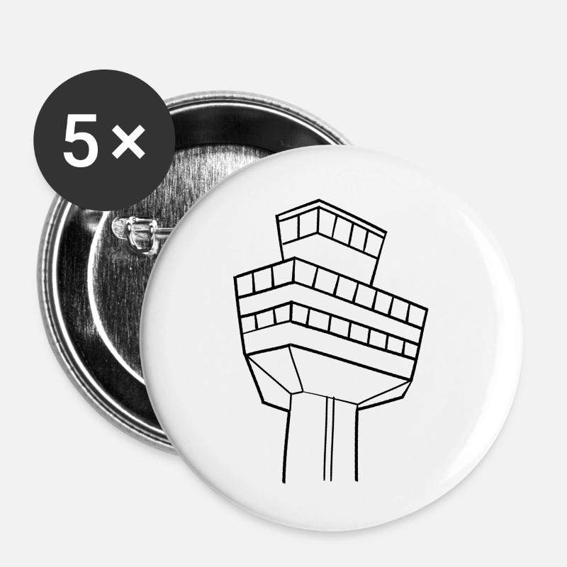 Tower contour - Buttons small 1''/25 mm (5-pack) - white