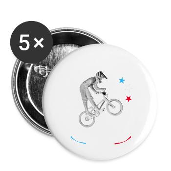 J PEUX PAS J AI BMX - Lot de 5 petits badges (25 mm) - blanc - Devant